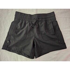 Women’s Black Elastic Waist Shorts with Pockets Lightweight Casual Size Small